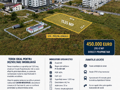 Str. Postalionului 1525 mp teren pentru constructie bloc P+4+5R+6R